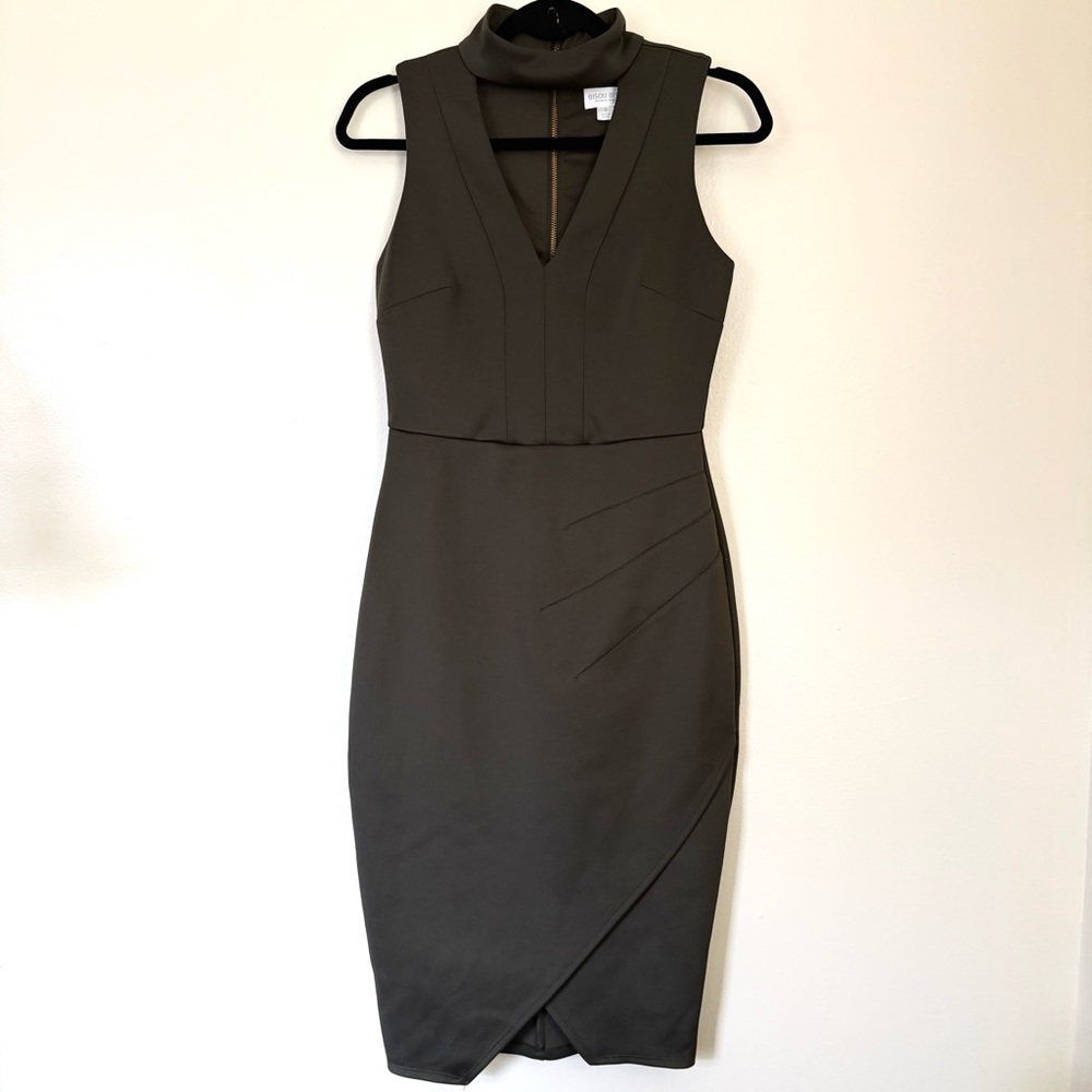 Bisou Bisou Green Sleeveless Midi Dress Size 2